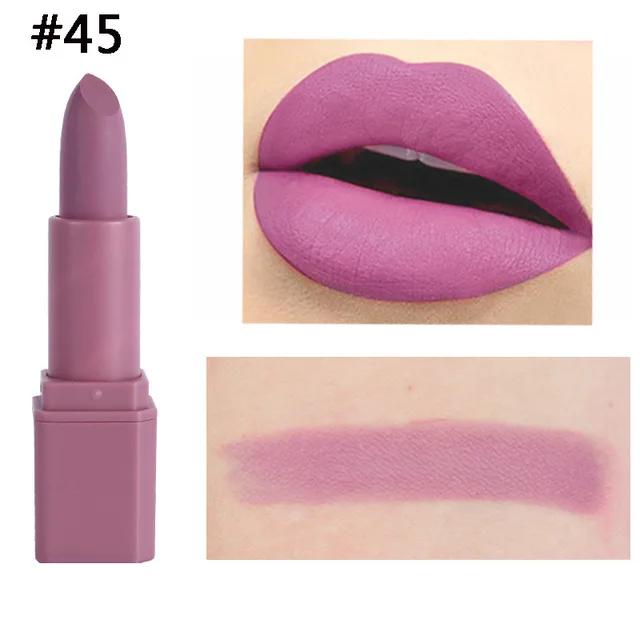 45 MISS ROSE, новинка, 20 цветов, водостойкая матовая губная помада, натуральный, легко носить, пигменты, длинный, прочный batom, макияж, помада для губ, maquiagem - Цвет: 45
