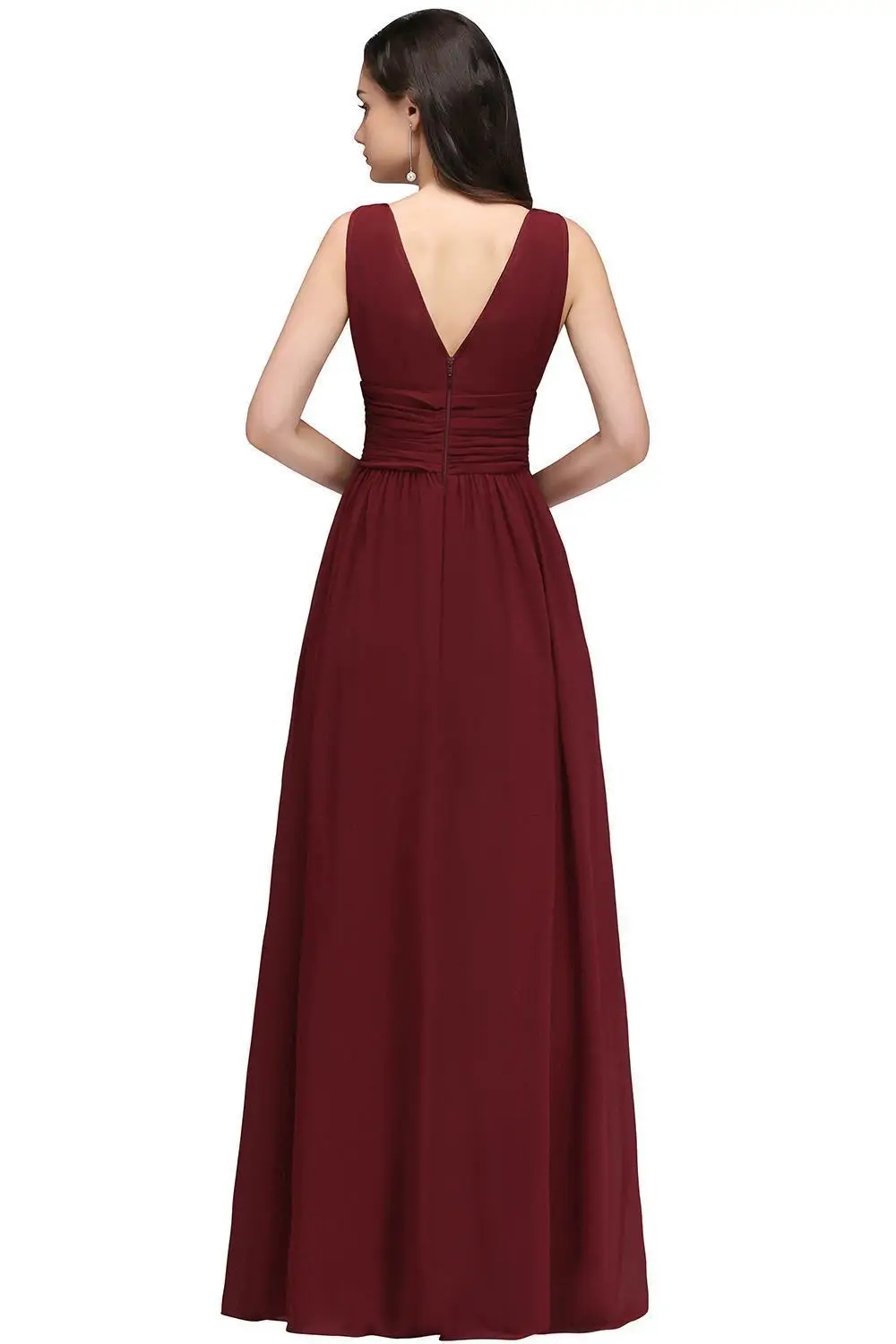 Robe demoiselle d'honneur трапециевидные бордовые шифоновые платья подружки невесты