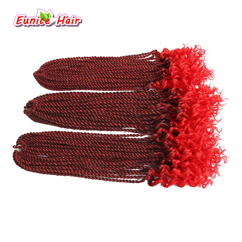 Вязаные крючком косы 16 дюймов Синтетические предварительно загнутые удлинители