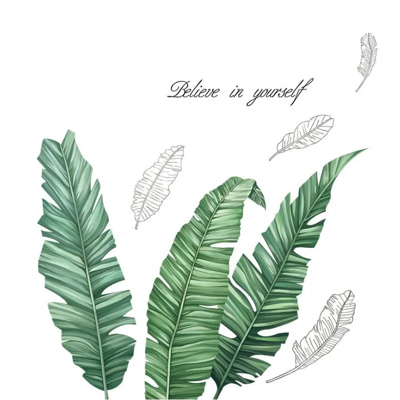 Настенные наклейки банановый лист шкаф гостиная диван фон настенный домашний