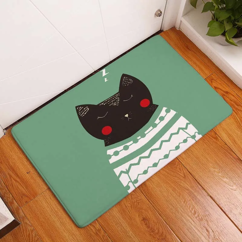 Kawaii приветственные напольные коврики животные Кошка Печатных Ванная комната кухонные ковры коврик с изображением кошки для гостиной противоскользящие Tapete
