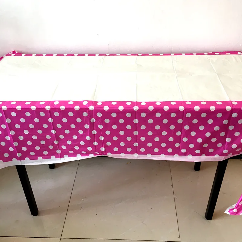 1pcs/lot 108*180cm rose polka dots disposable tablecloths red birthday party decorations | Дом и сад