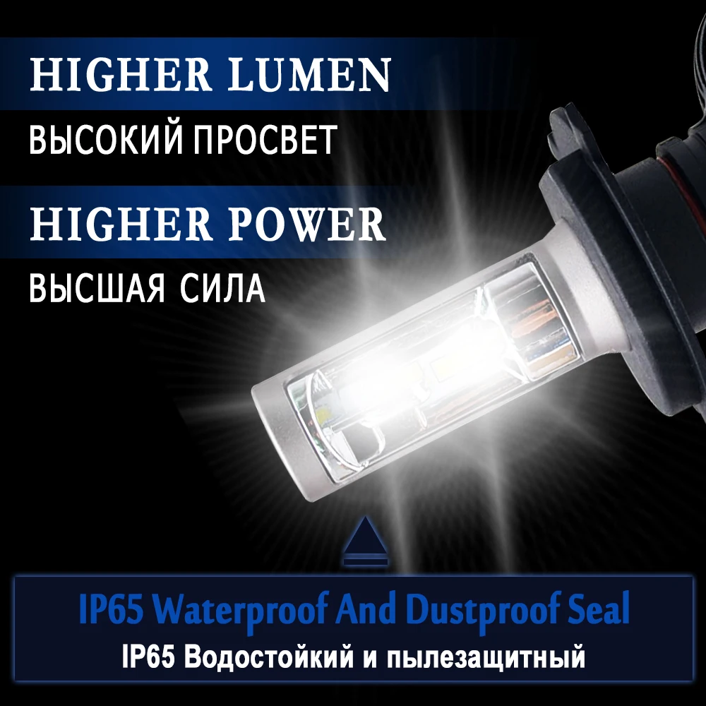 H4 H7 LED H1 H3 H8 H9 H11 9006 9005 автомобильная лампа для фар CSP чип 50 Вт 8000LM Автомобильные фары