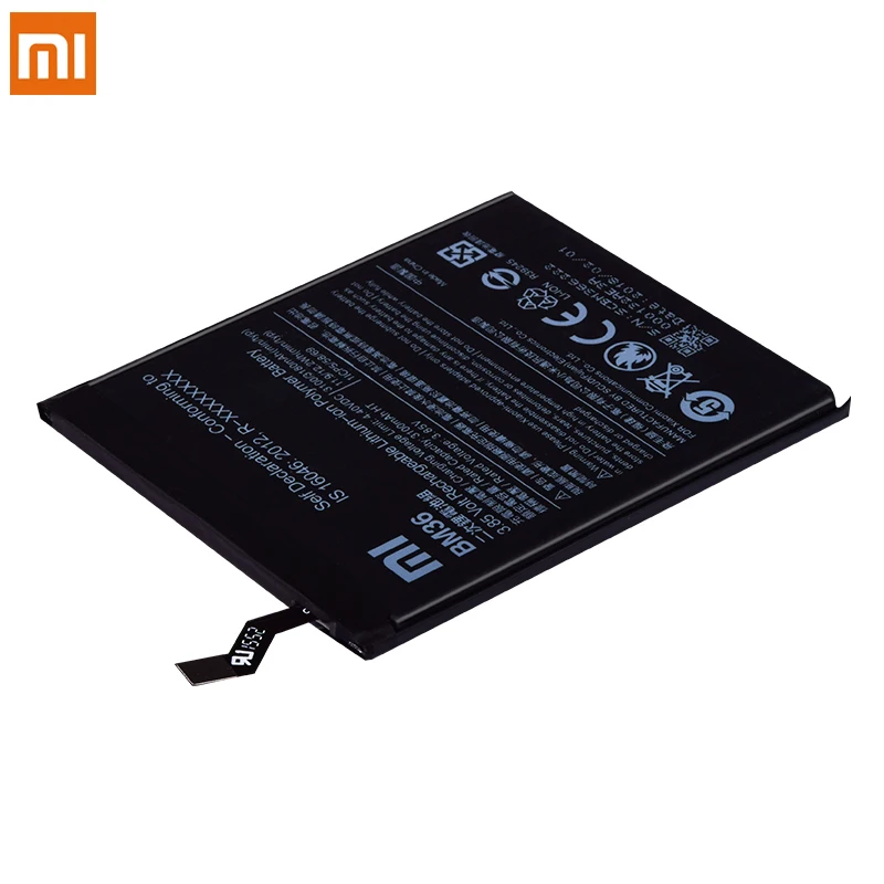 Оригинальный телефон Батарея BM36 для Xiaomi Mi 5s Mi5S 3100 мАч 3200 Замена мобильный