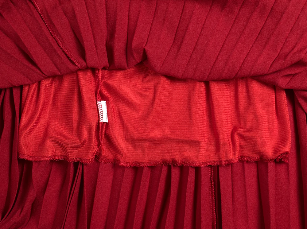 Осенняя Женская длинная плиссированная шифоновая юбка MWSFH однотонные ретро