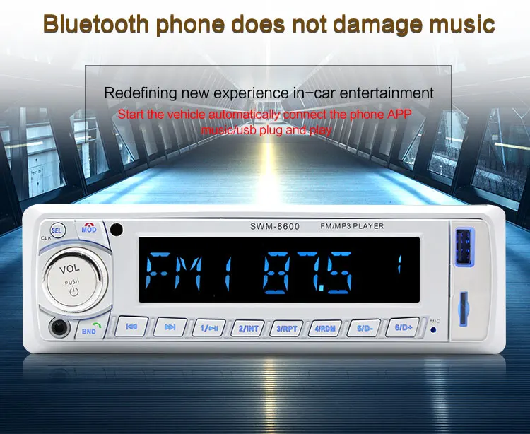 Автомобильный радиоприемник 1 din в-тире FM/Bluetooth/SD карты/USB/MP3 мультимедийный плеер Дистанционное Управление 12V 4-канальный outputautoradio
