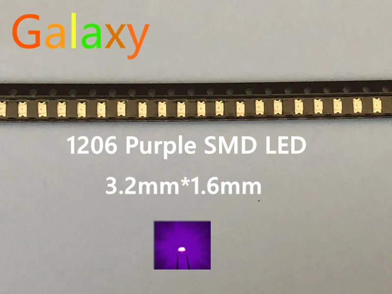 1206 фиолетовый/УФ smd супер яркая лампа светодиоды 390 410NM 3 .. 2*1 6*0 8 мм SMD LED диоды 200