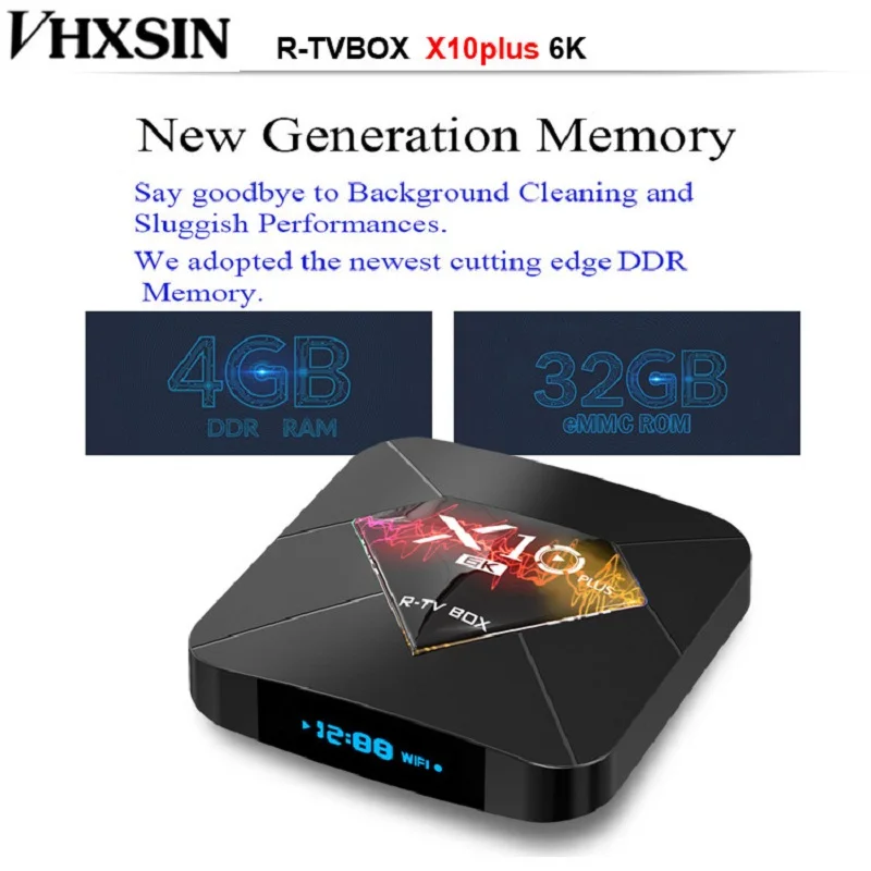 VHXSIN 10 шт./лот X10 Plus ТВ коробка Android 9 0 4 32G Allwinner H6 четырехъядерный WiFi 3D телеприставка