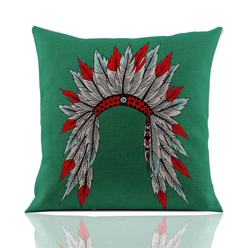 Хлопок лен 18 &quotквадратная подушка индийский череп стиль принт диванные сиденья