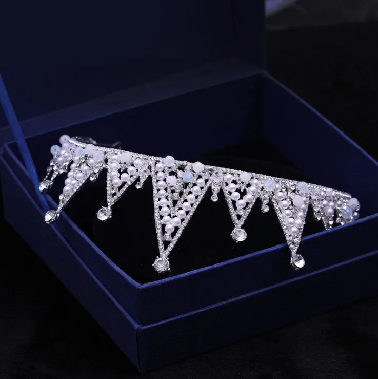 Роскошные серебряные стразы, жемчужная королевская диадема, Корона невесты, свадебная тиара, корона, головной убор, свадебные, вечерние аксессуары для волос, тиара