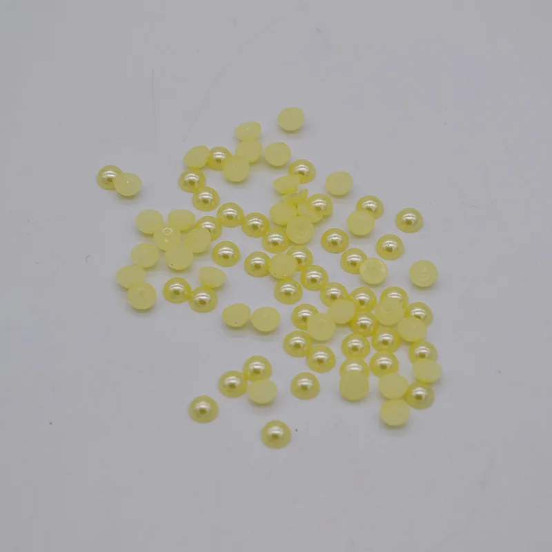 yellow 300 шт 6 мм плоские бусины полукруглые поделки из жемчуга ABS имитация смолы скрапбукинга бусины DIY Дизайн ногтей бижутерия для декорирования аксессуары - Цвет: yellow
