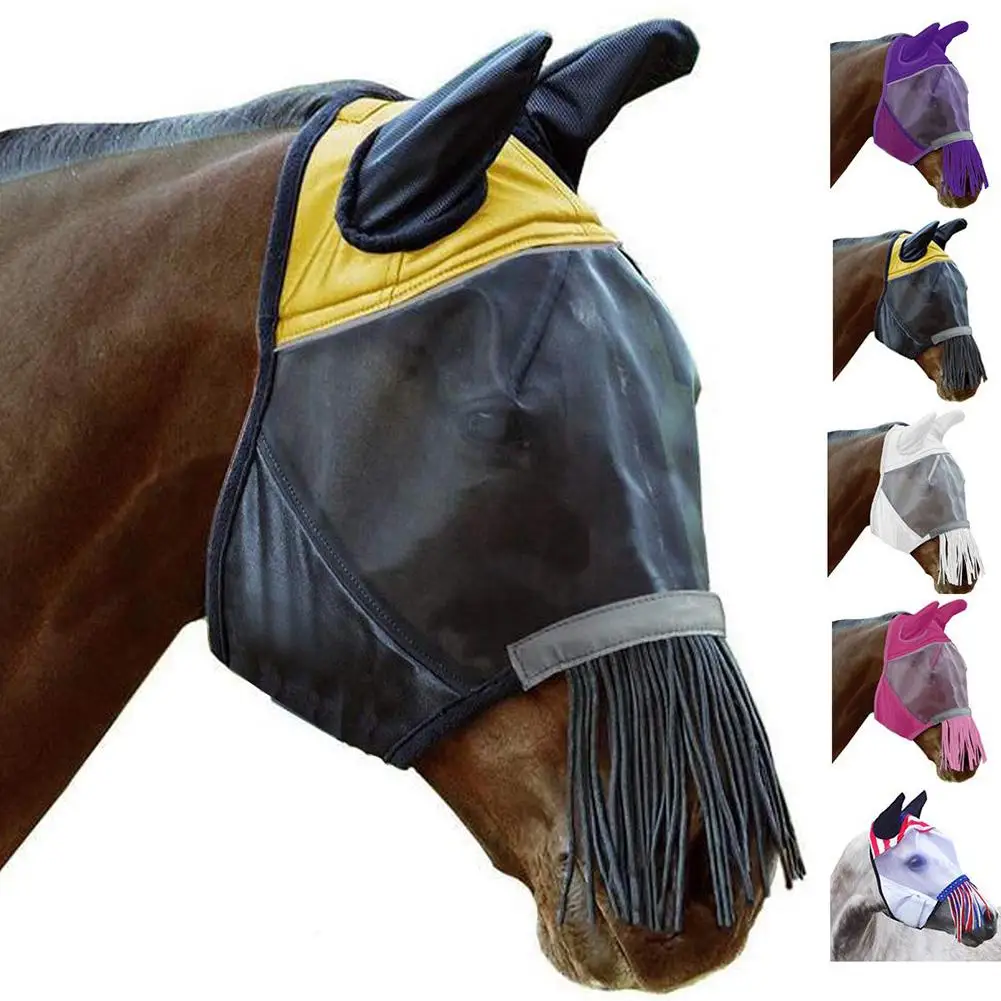 Horse Face Mask Lightweight Breathable Mesh Running Anti-mosquito Facial Cover | Дом и сад
