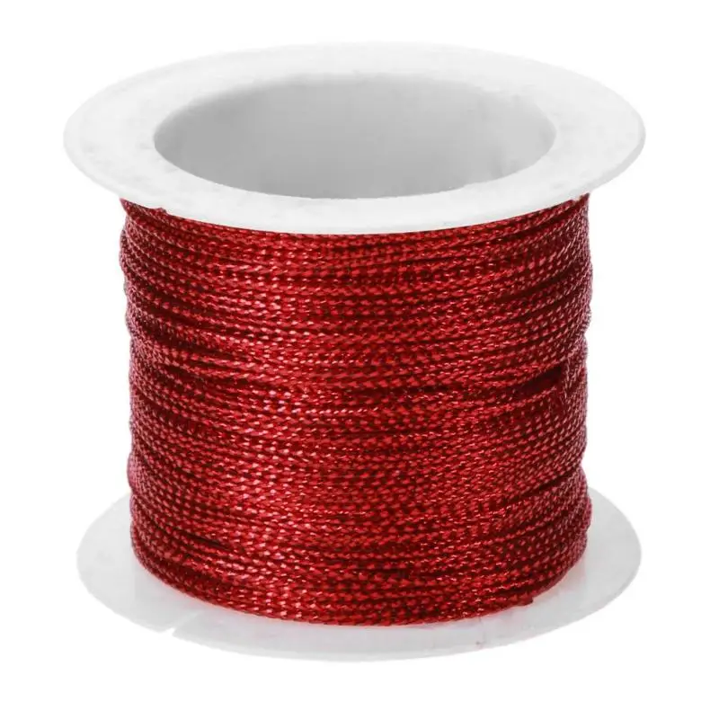 Шнур из полиэфирного волокна DIY жгут из бисера бирка для изготовление браслета ожерелья украшения из ткани Золотой Серебряный Красный - Цвет: Красный