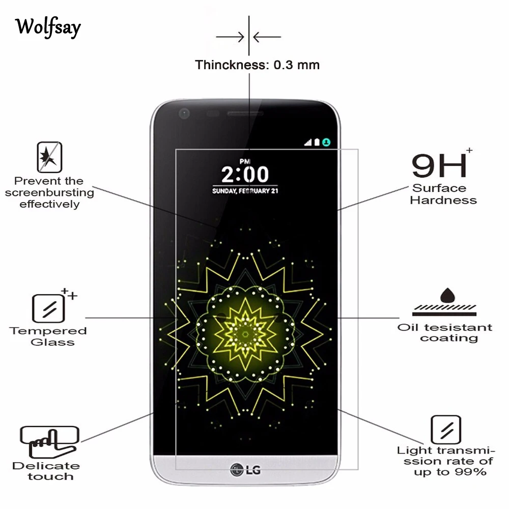 Закаленное стекло для LG G5 2 шт. защитная пленка телефона H850 VS987 H820 LS992 H830 H860N H840 H845