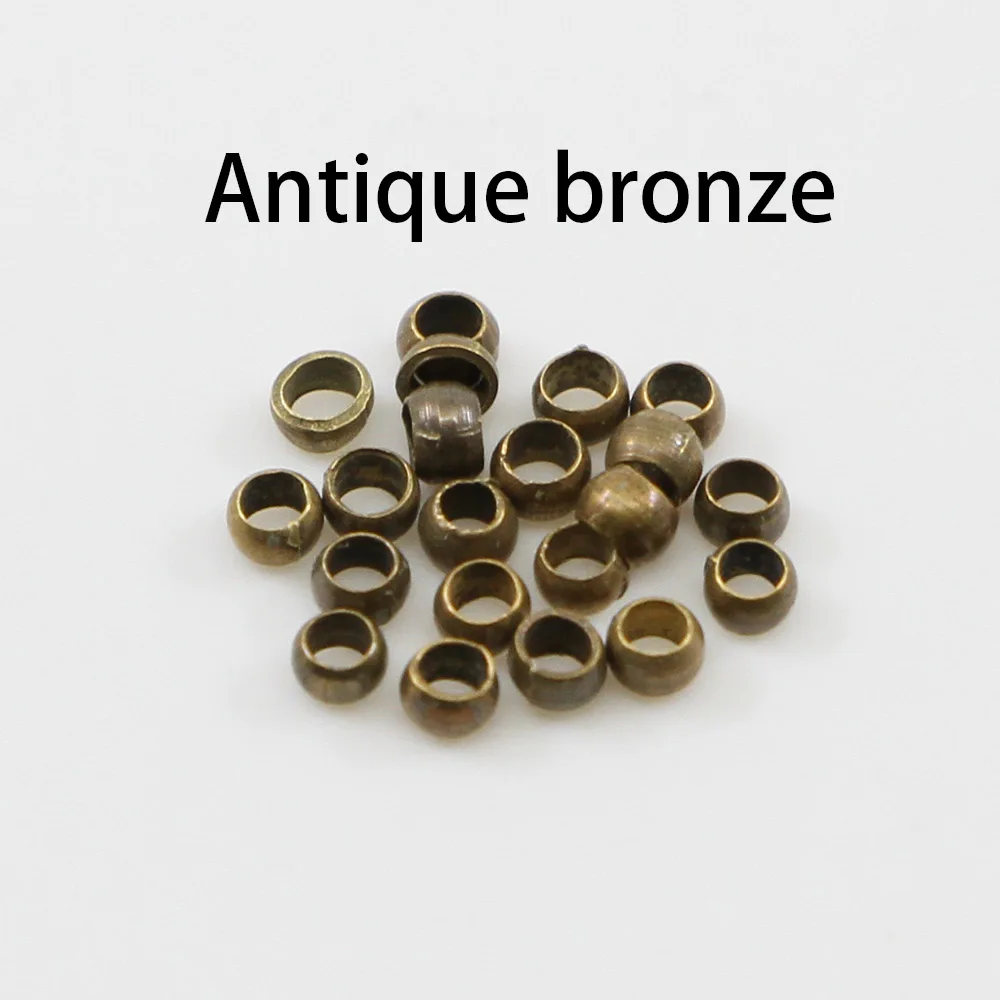 Оптовая продажа 500 шт золотого серебряного медного шарика обжимные концевые