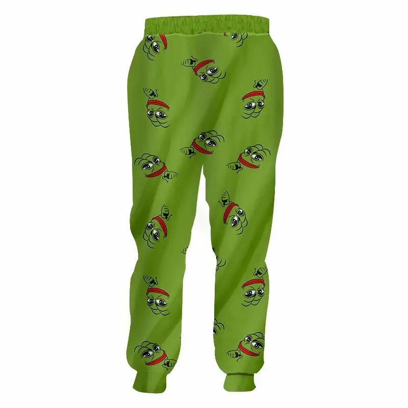 Симпатичные Новые Брендовые брюки с 2D принтом-лягушка тренировочные Мужские