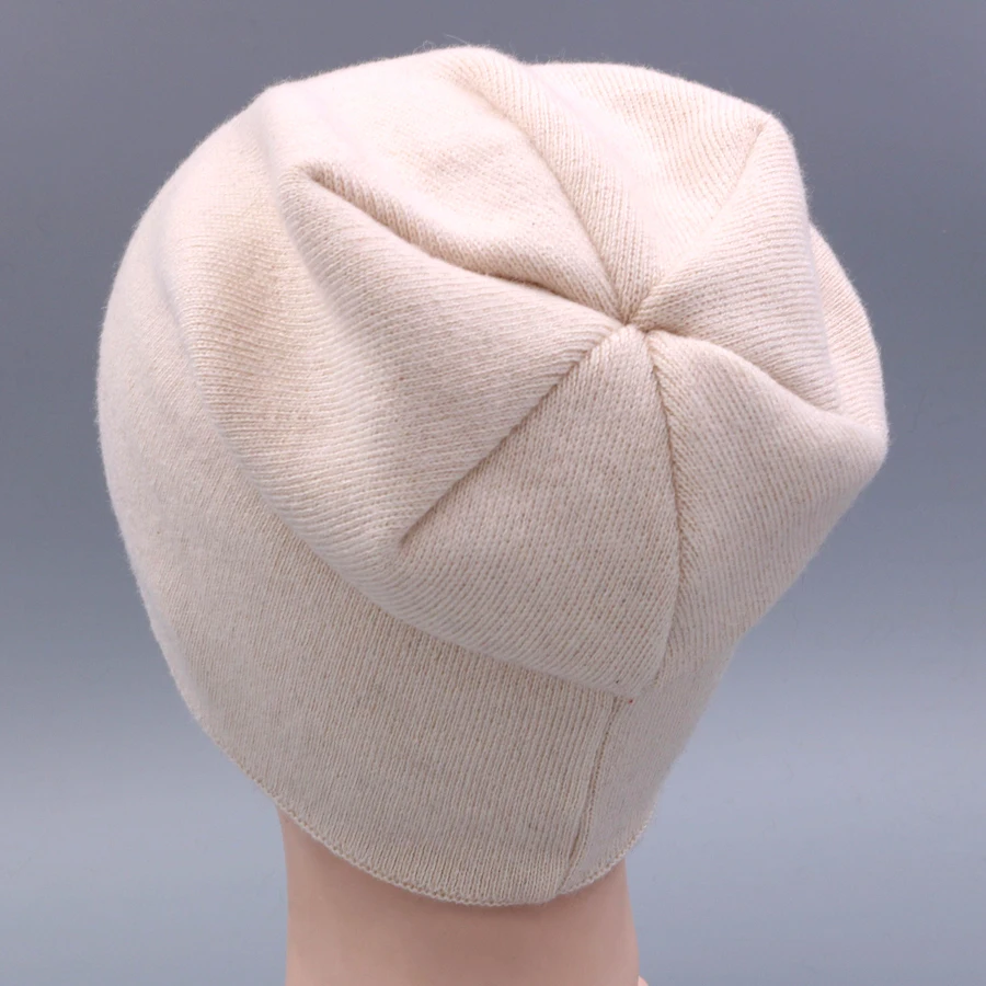 Женская зимняя вязаная шапка из шерсти, женская модная шапка Skullies, Повседневная Уличная маска, Лыжные шапки, теплые шапки для девочек