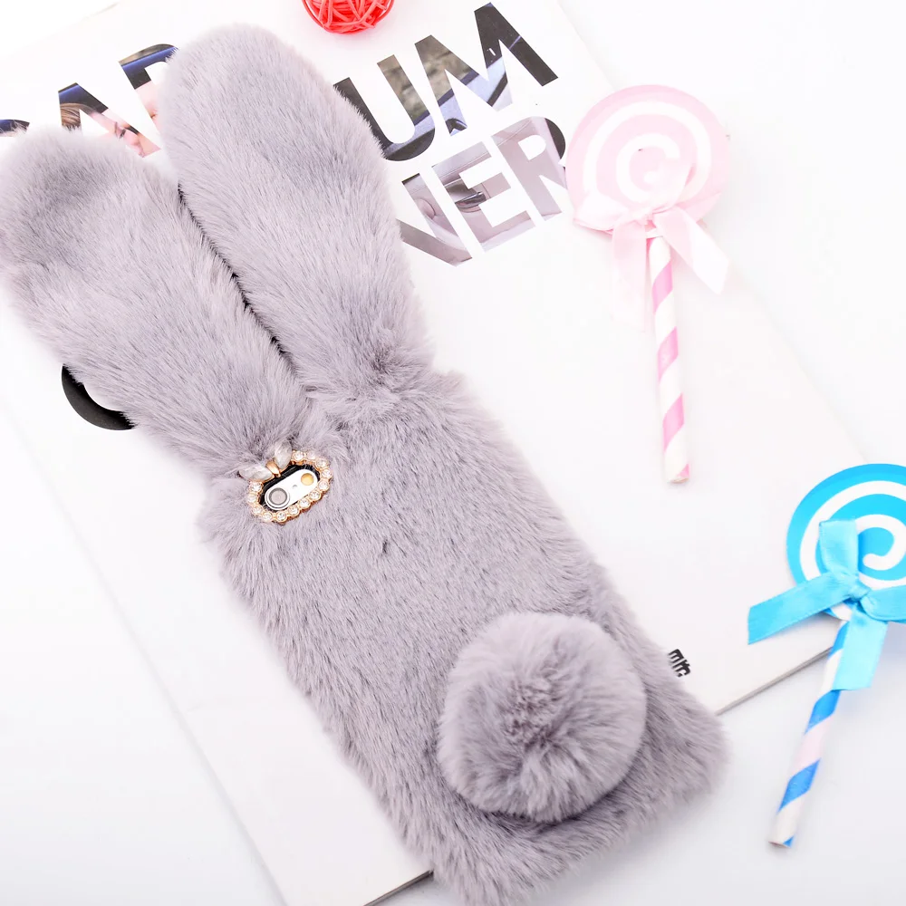 Для Xiao mi Red mi Note 7 чехол для samsung A50 A70 NOTE 10 чехол из ТПУ с мехом кролика и теплым пушистым мехом красный mi Note 6 5 Pro 7 7A mi A3