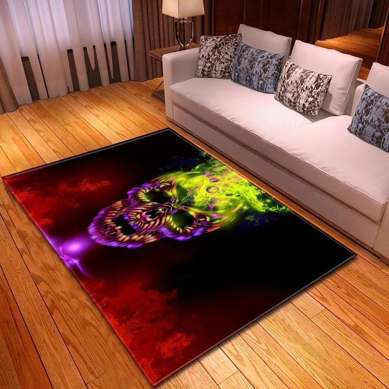 

New Creative 3D Skull Print Carpets for Living room/bedroom Area Rugs 150*200cm Antiskid soft Rug Home Parlor Decor carpet Tapis