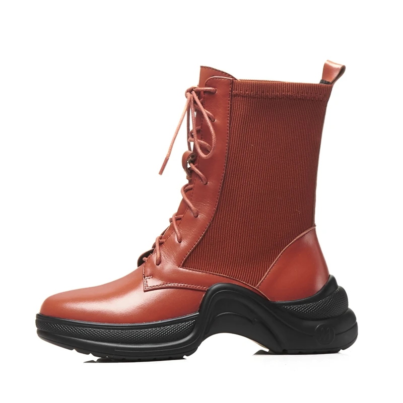 Online ENMAYER Sepatu Bot Wanita Wanita Round Toe. Datar Dengan Sepatu Pasang Kaos Mujer Untuk Wanita Besar Ukuran 34-39 ZYL975