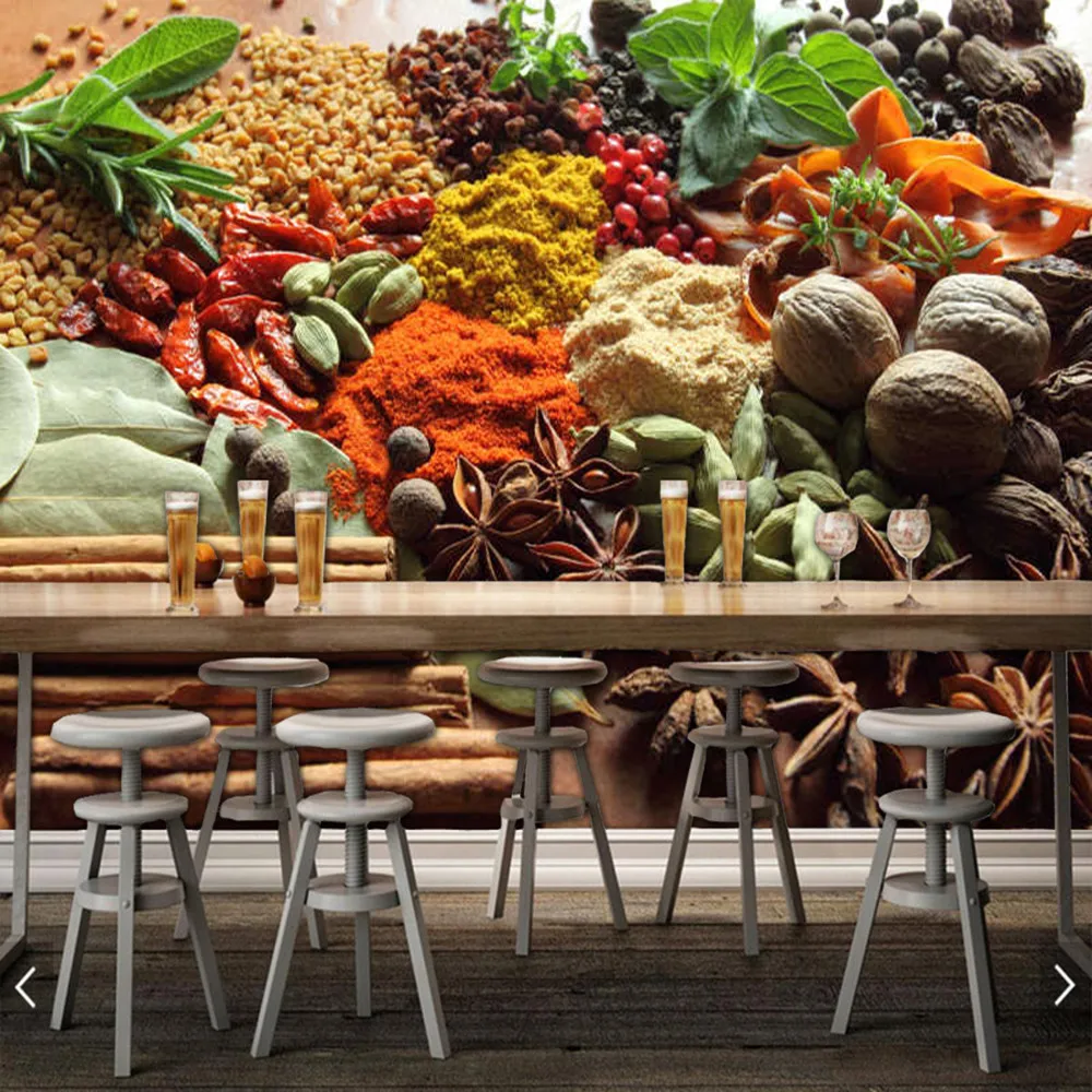 Настенные 3d обои с несколькими специями для столовой кухни домашний декор