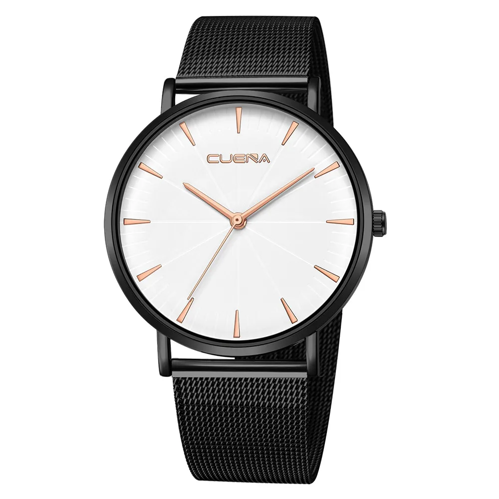 A Montre homme Горячая часы мужские CUENA модные Военная нержавеющая сталь часы Спортивные кварцевые Бизнес наручные часы relogio - Цвет: A