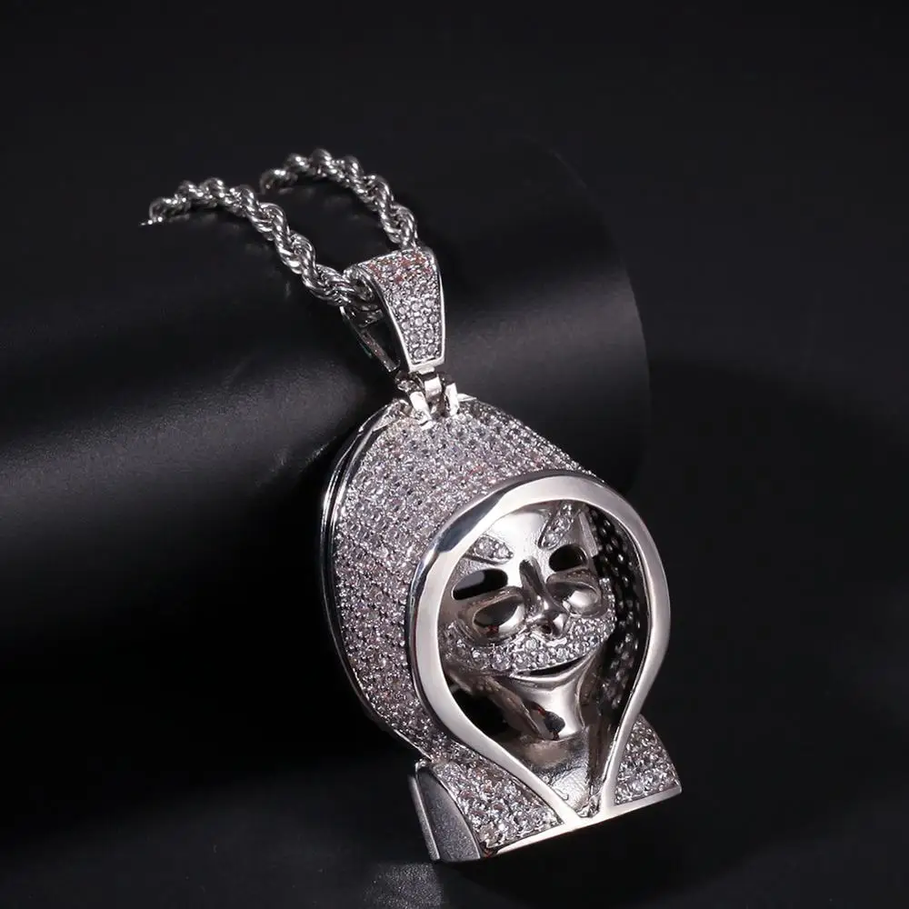 Микро-закрепка AAA кубический цирконий сверкающий мультяшный Мрачный Жнец