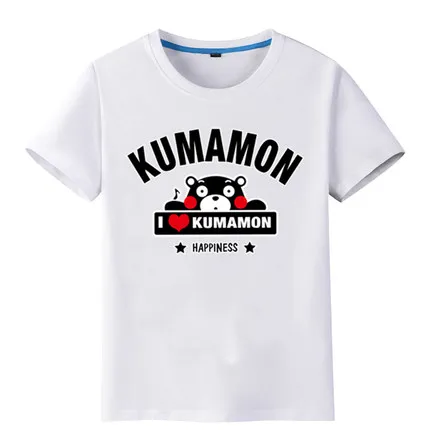 Kawaii Kumamon принт Для женщин топ милые с короткими рукавами футболка круглым вырезом