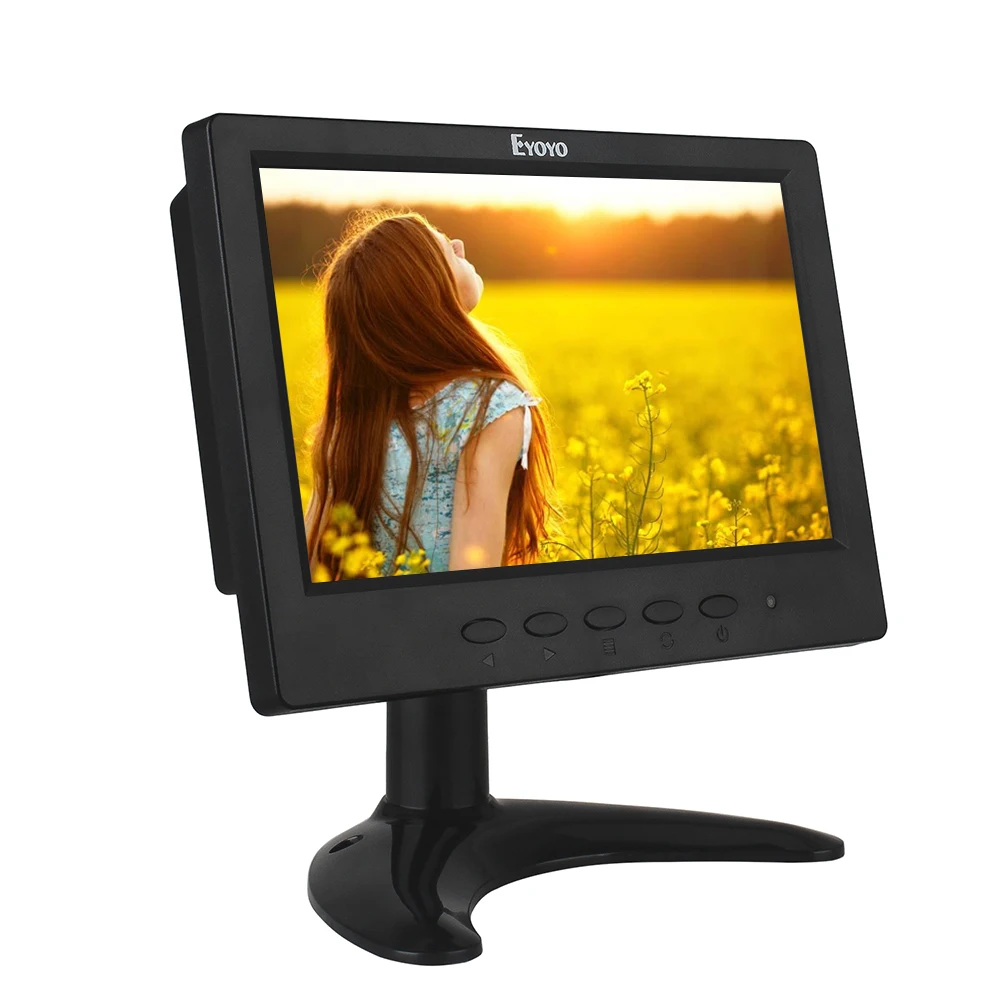 Eyoyo H716 7 дюймов tft ЖК дисплей Мониторы 1024*600 ПК аудио видео Дисплей VGA BNC HDML AV Вход CCTV