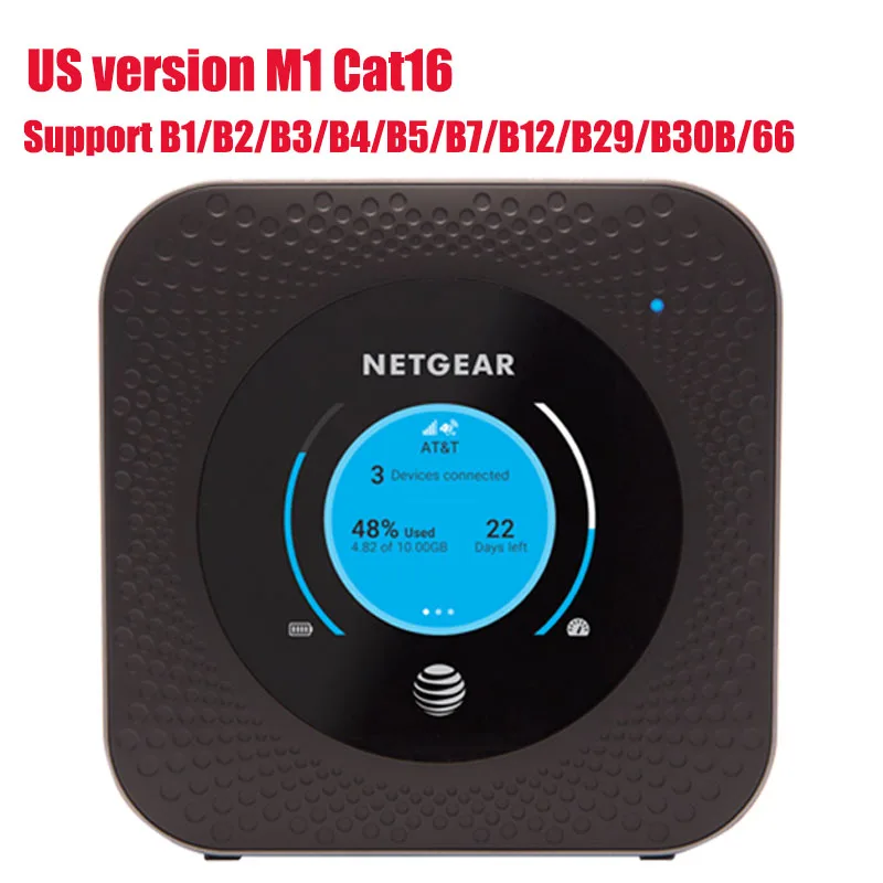 

Unlocked US version Netgear Nighthawk M1 MR1100 LTE CAT16 4GX Gigabit Mobile Router WiFi Hotspot Router without case