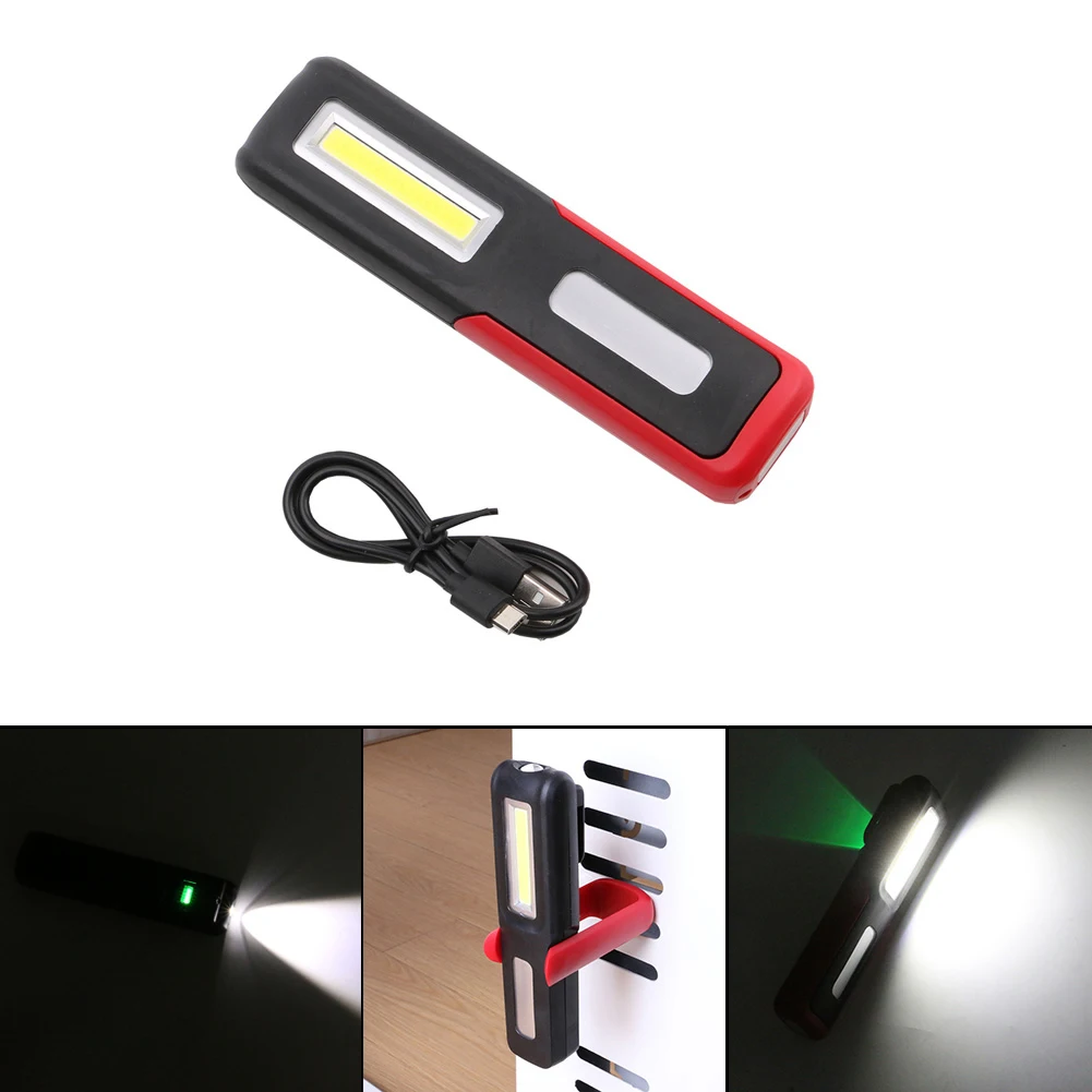 

Светодиодный суперъяркий фонарик с COB матрицей и 2 режимами, зарядка от USB, встроенный аккумулятор, магнитный светодиодный светильник с крюч...