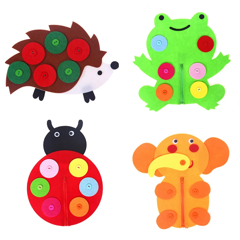 Ручная кнопка на молнии для обучения детского сада ручное переплетение ткань