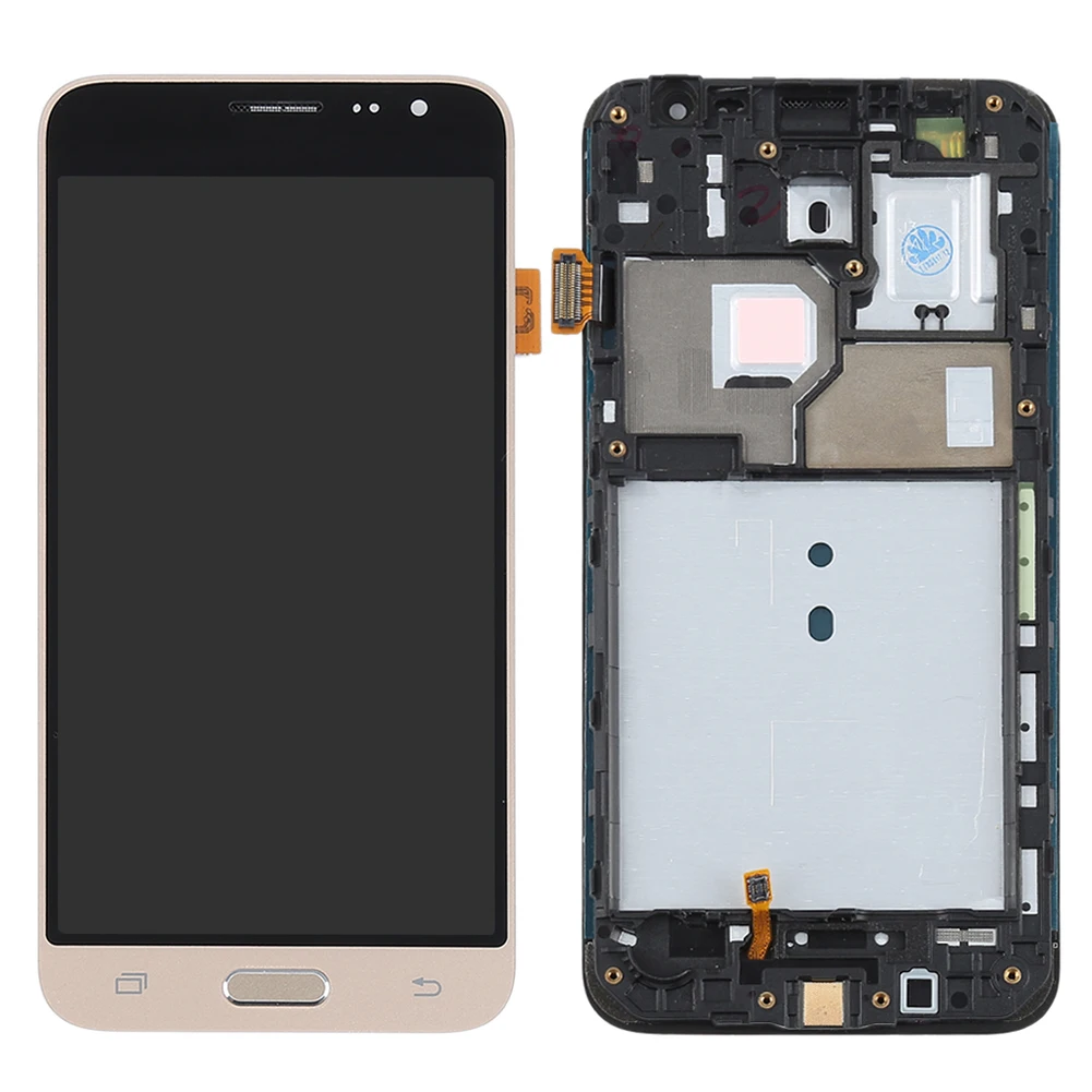 Gold LCD Only Запасной ЖК-дисплей с сенсорным экраном и рамкой для samsung Galaxy J3 J320 - Цвет: Gold LCD Only