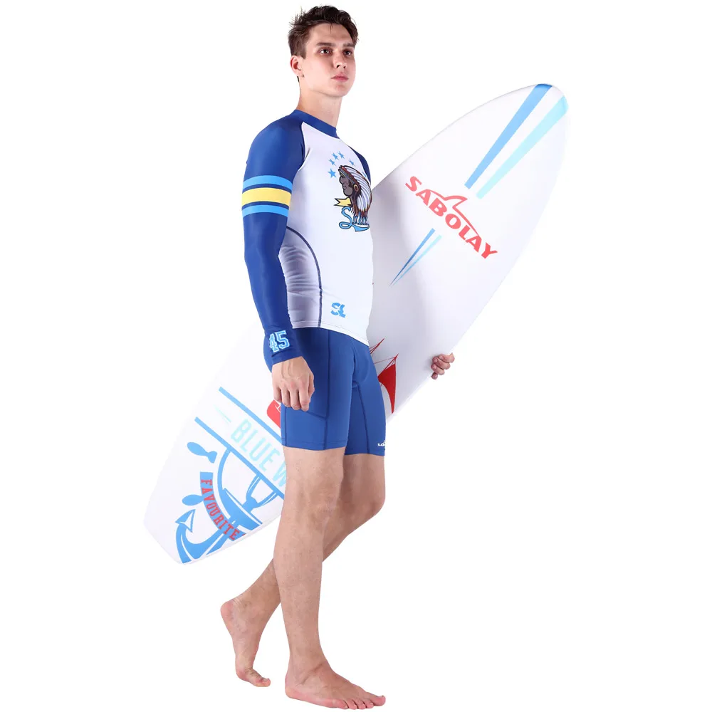 SABOLAY Lycra Dive Skin Pants And Long sleeve Tops Rash Guards Surfing Suit UVB Protection | Спорт и развлечения