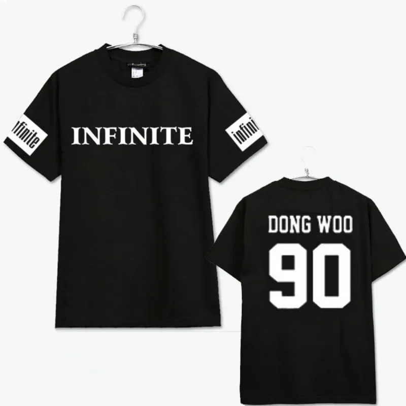 Infinite KPOP 2018 новое летнее пальто в Корейском стиле хлопковый черный с буквенным