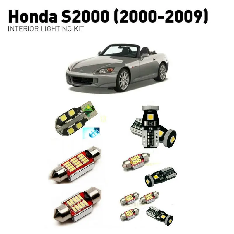 Led освещение салона для Honda s2000 2000 2009 5 шт. светодиодных ламп автомобилей
