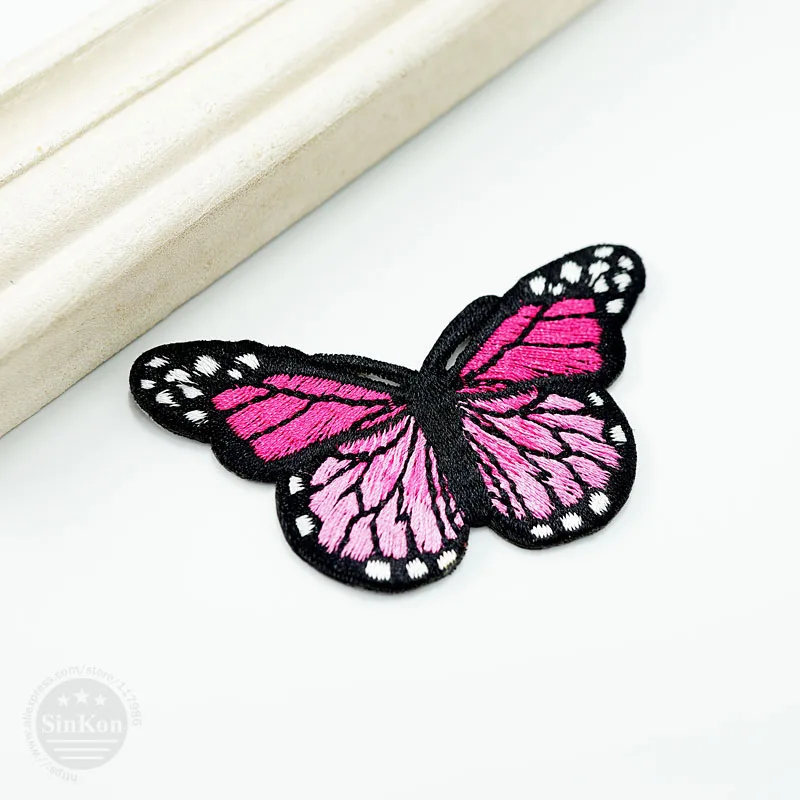 Розовая бабочка (Размер: 5 0 х8 см)|embroidery patch|decorative patchespatches appliques |