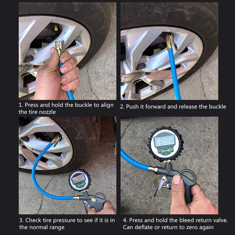 0-220psi 0-16bar цифровой шины Давление давления в шинах датчик воздуха в шинах Давление Надувное метр тестер Манометр
