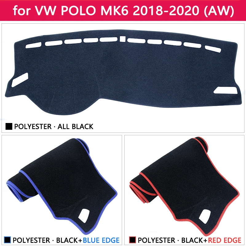 Для Volkswagen VW POLO MK6 2018 2019 2020 Противоскользящий коврик на приборную панель