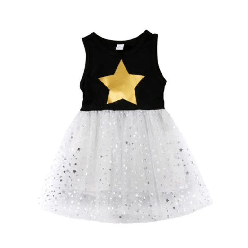 Toddler Newborn Fashion Kids Baby Girls Clothes Princess Star Tutu Dress Pageant Party Wedding Dressy Patchwork Clothing | Детская