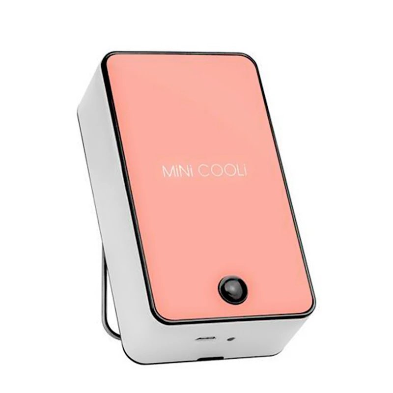 Мини портативный Настольный кондиционер охлаждающий вентилятор USB перезаряжаемый аккумулятор вентилятор с функцией увлажнения - Цвет: Pink