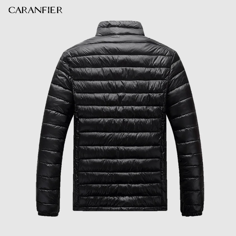 Бренд CARANFIER, хлопковое пальто для мужчин, Зимняя Толстая куртка с воротником, умное повседневное хлопковое пальто в английском стиле, дышащая теплая мужская куртка