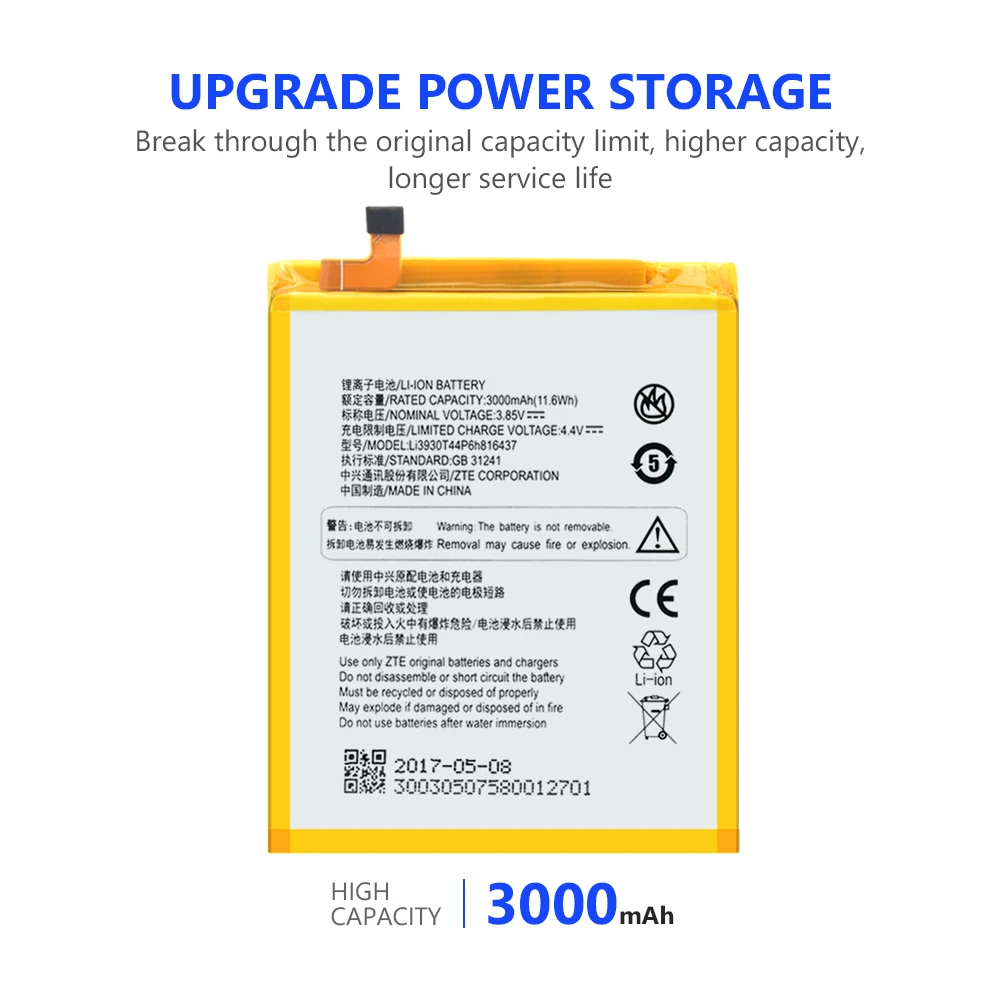 Литиевый аккумулятор для телефона Li3930T44P6h816437 сменные аккумуляторные батареи
