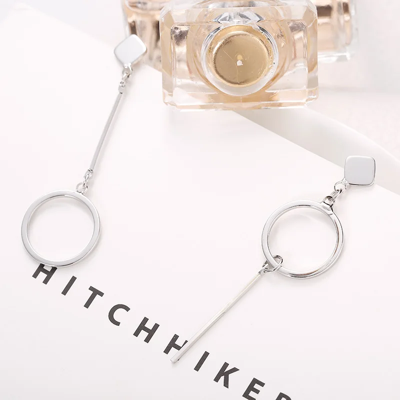 Серебряные позолоченные серьги круглой формы с длинной бахромой, антиаллергенные ювелирные изделия для женщин.