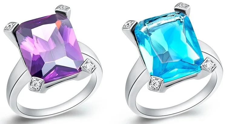 Красная женская бижутерия на палец модное кольцо с фантазийным топазом