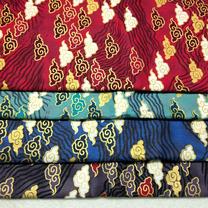 Красивое Золотое Тиснение повезло облако японские кимоно с принтом 100%