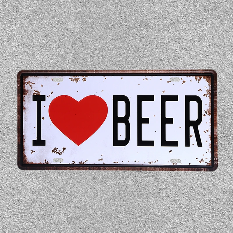 15x30 винтажная металлическая табличка номерного знака I Love Whiskey Sex Beer Shopping Mon