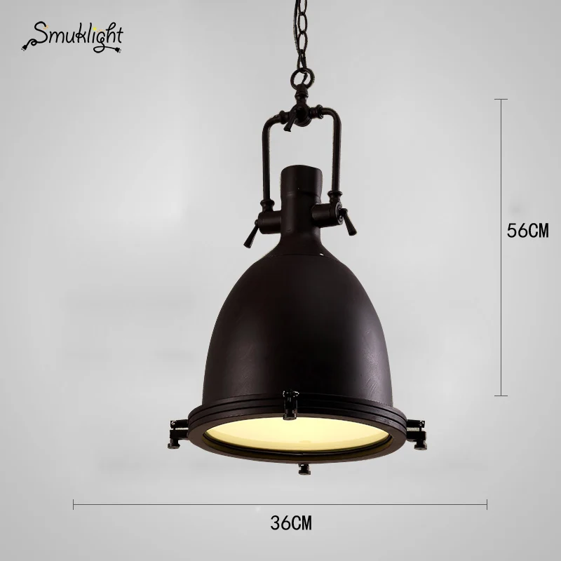 black 36cm Черный винтажный промышленный подвесной светильник в скандинавском стиле, ретро светильник с железным абажуром, лампа Эдисона в металлической клетке, для столовой, в деревенском стиле - Цвет корпуса: black 36cm