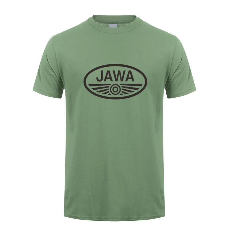 Military green Футболка Jawa, топы, новая летняя мода, короткий рукав, хлопок, JAWA, мотоцикл, футболка, DS-067 - Цвет: Military green
