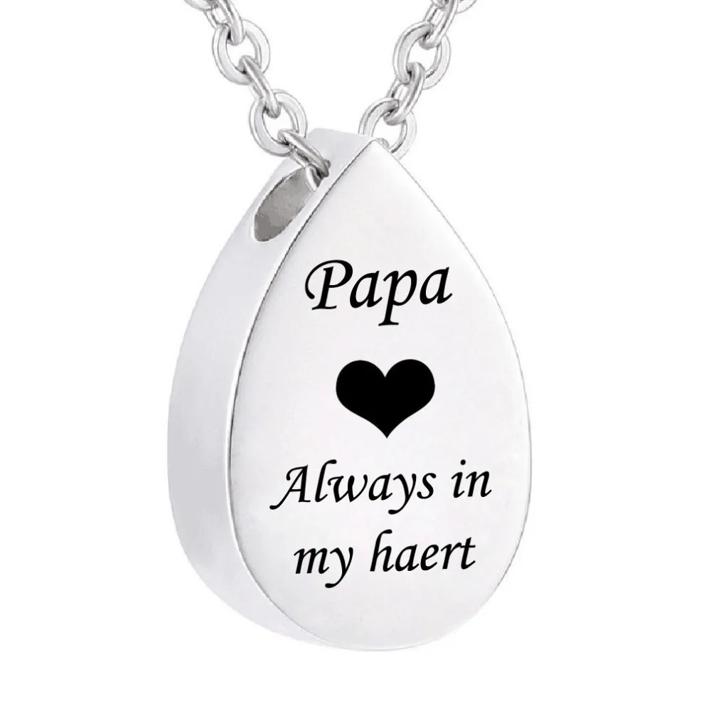 Memorial Jewelry Pendant For Ashes High Quality Silver Tone Tear Drop Cremation Urns for Dad Mom Grandma Husband | Украшения и